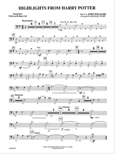Harry Potter, Highlights from: (wp) B-flat Tuba B.C.