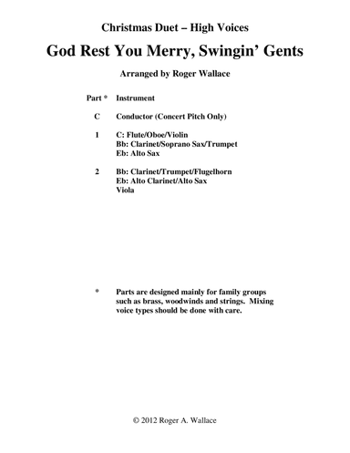 God Rest You Merry, Gentlemen (Clarinet Duet)