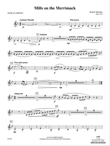 Mills on the Merrimack: 3rd B-flat Clarinet