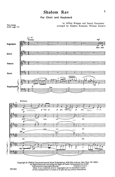 Shalom Rav (arr. Stephen Richards and William Dreskin)
