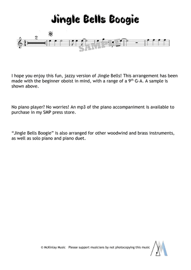 Jingle Bells Boogie - for solo oboe