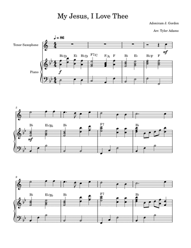 My Jesus, I Love Thee (Tenor Sax Solo and Piano)