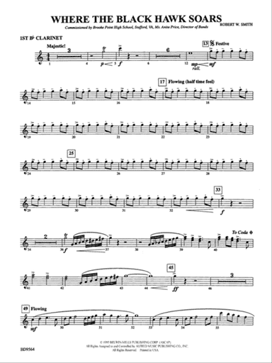 Where the Black Hawk Soars: 1st B-flat Clarinet