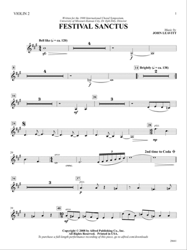 Festival Sanctus: 2nd Violin