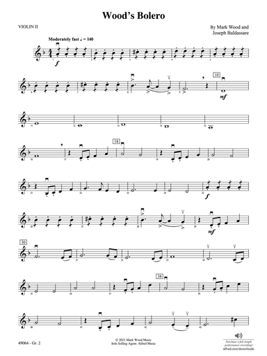 Wood's Bolero: Violin 2 - Grade 2