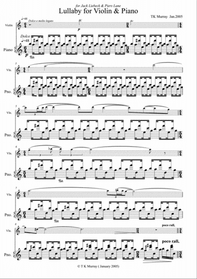 Murray - Lullaby - Violin & Piano