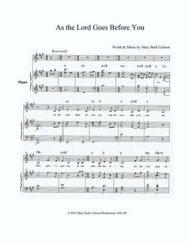 As the Lord Goes Before You