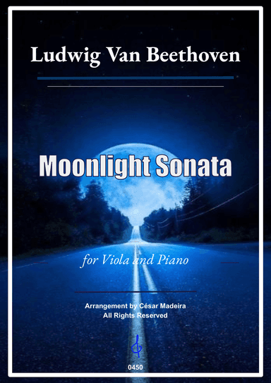 Moonlight Sonata by Beethoven 1 mov. - Viola and Piano (Full Score and Parts)