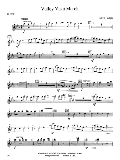 Valley Vista March: Flute