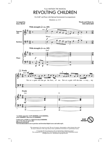 Revolting Children (from Matilda: The Musical) (arr. Mac Huff)