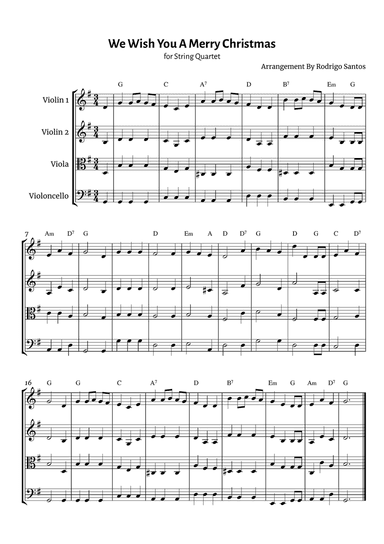 We Wish You A Merry Christmas - String Quartet