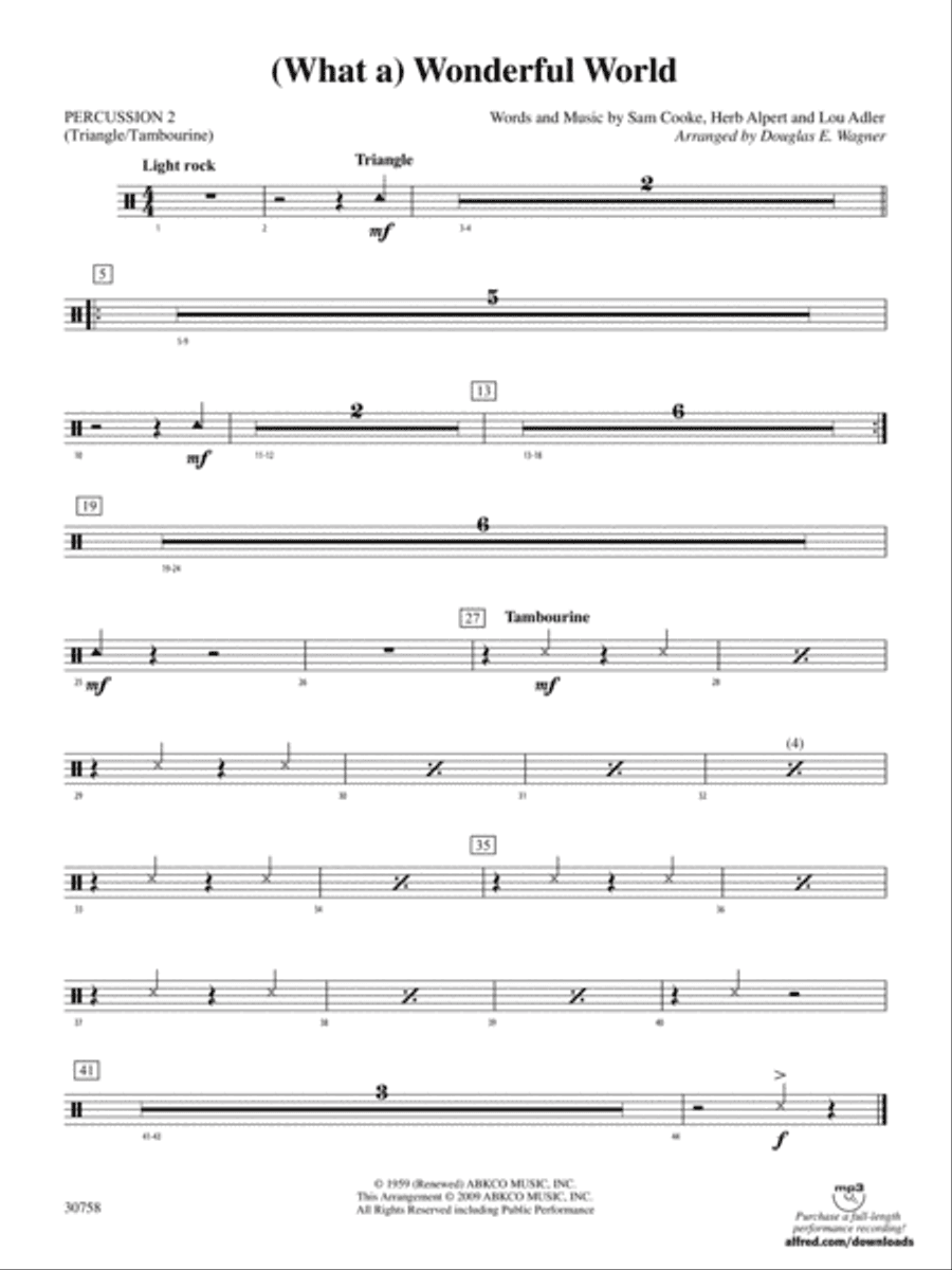 (What a) Wonderful World: 2nd Percussion