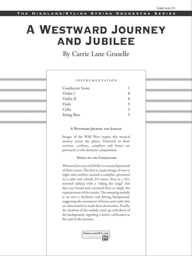 A Westward Journey and Jubilee: Score