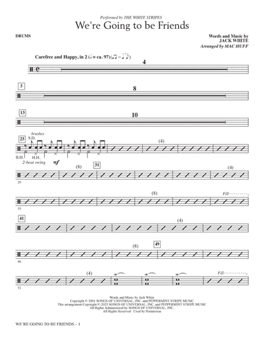 We're Going To Be Friends (arr. Mac Huff) - Drums