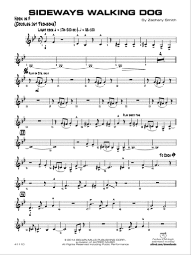 Sideways Walking Dog: 1st F Horn
