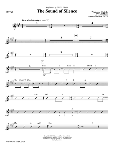 The Sound of Silence (arr. Mac Huff) - Guitar