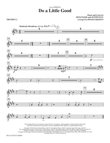 Do A Little Good (from Spirited) (arr. Roger Emerson) - Trumpet 2