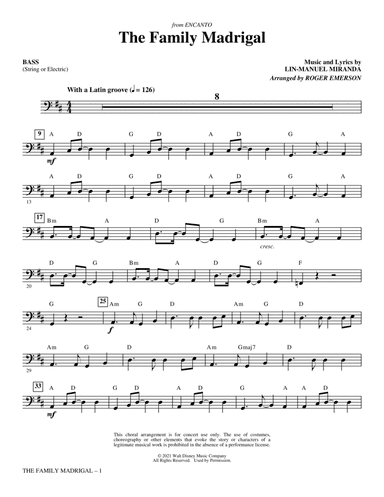 The Family Madrigal (from Encanto) (arr. Roger Emerson) - Bass