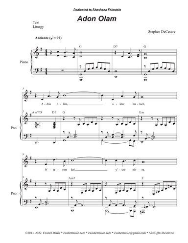 Adon Olam (Unison choir)