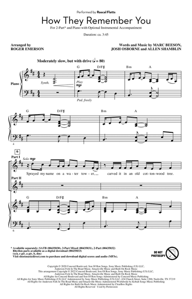 How They Remember You (arr. Roger Emerson)