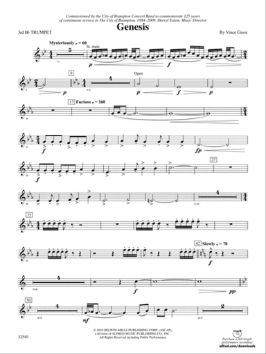 Genesis: 3rd B-flat Trumpet