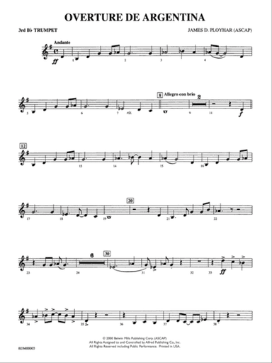 Overture de Argentina: 3rd B-flat Trumpet
