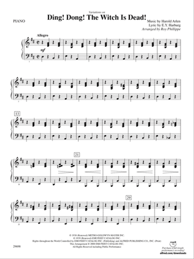 Variations on Ding! Dong! The Witch Is Dead!: Piano Accompaniment