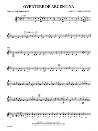 Overture de Argentina: E-flat Baritone Saxophone