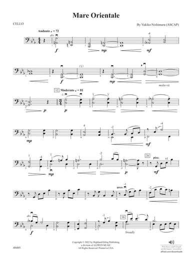 Mare Orientale: Cello