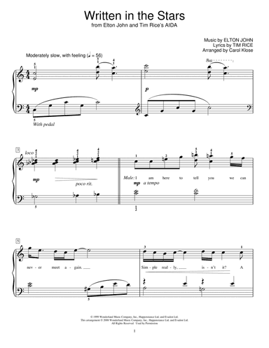 Written In The Stars (from Aida) (arr. Carol Klose)