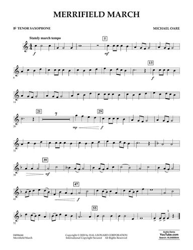 Merrifield March - Bb Tenor Saxophone