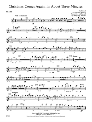 Christmas Comes Again ... in About Three Minutes: Flute
