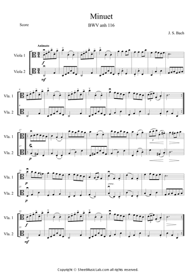 Minuet BWV anh 116 in C