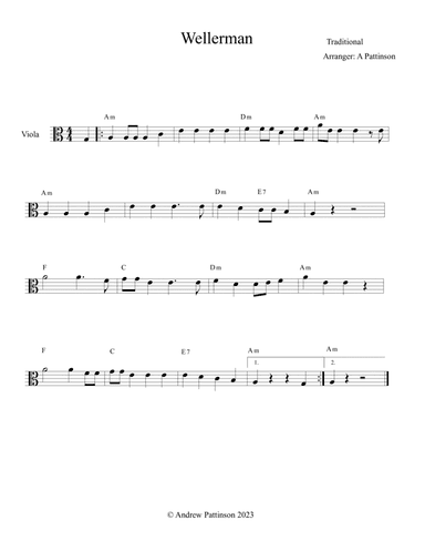 Wellerman Easy Viola