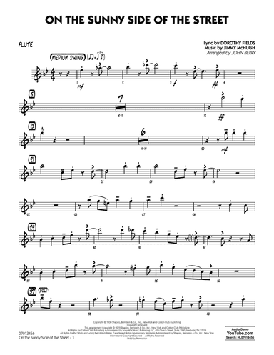 On the Sunny Side of the Street (arr. John Berry) - Flute