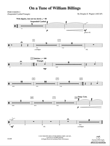 On a Tune of William Billings: 2nd Percussion