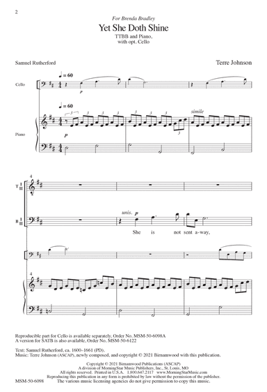Yet She Doth Shine (Choral Score)