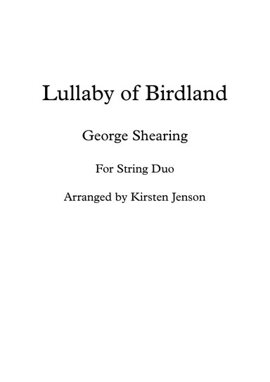 Lullaby Of Birdland