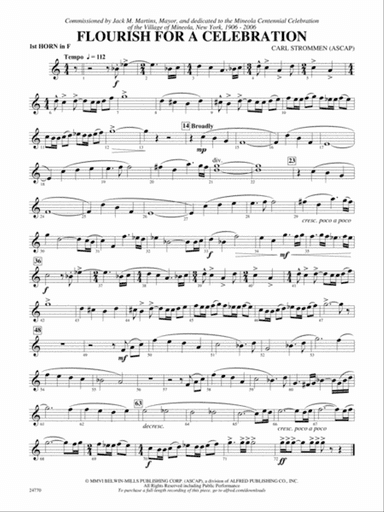 Flourish for a Celebration: 1st F Horn