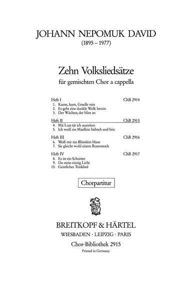 10 Volksliedsatze