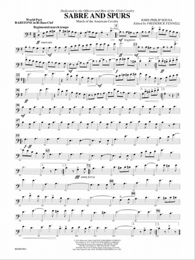 Sabre and Spurs (March of the American Cavalry): (wp) B-flat Baritone B.C.