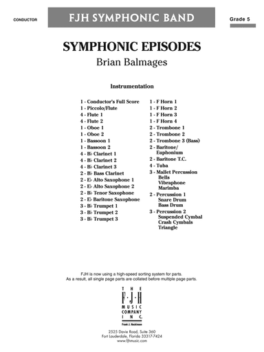 Symphonic Episodes: Score