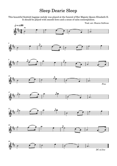 Sleep Dearie Sleep (easy violin)