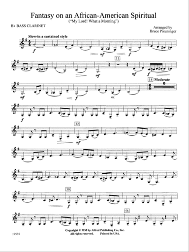 Fantasy on an African-American Spiritual: B-flat Bass Clarinet