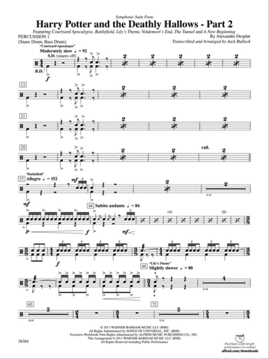 Harry Potter and the Deathly Hallows, Part 2, Symphonic Suite from: 1st Percussion