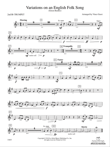 Variations on an English Folk Song: 2nd B-flat Trumpet