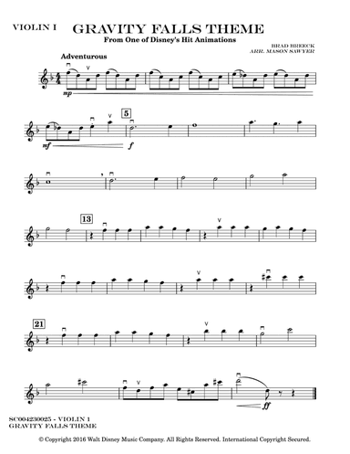 Gravity Falls (main Theme) - Score Only