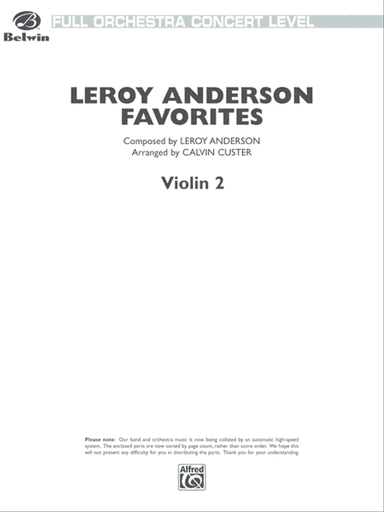 Leroy Anderson Favorites: 2nd Violin