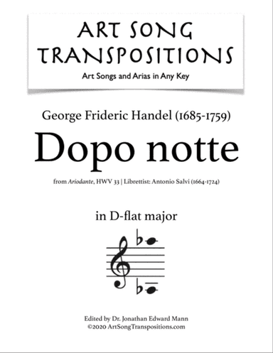 HANDEL: Dopo notte (transposed to D-flat major)