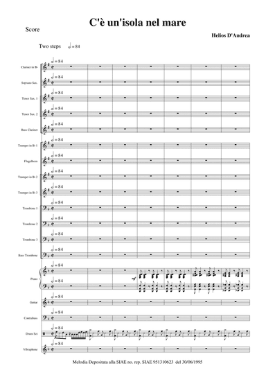 C'è un'isola nel mare - Score Only
